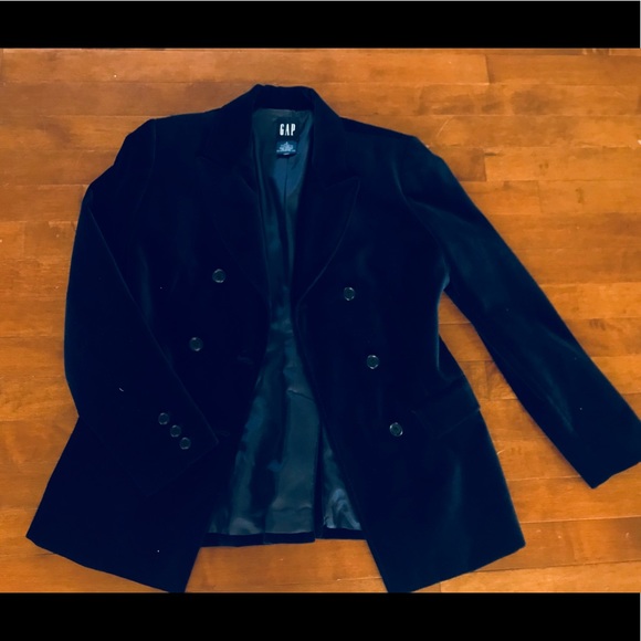 GAP Jackets & Blazers - Gap Vintage Velvet Navy Blue Blazer with Buttons